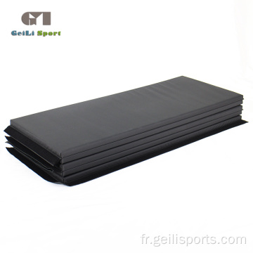 Tapis de gymnastique noir pliable en mousse épaisse